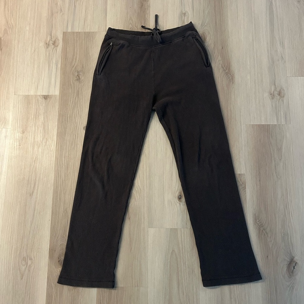 SKIMS Waffle Cropped Hoodie & Straight Leg Pant Set - Dark Chocolate - Picture 7 of 10